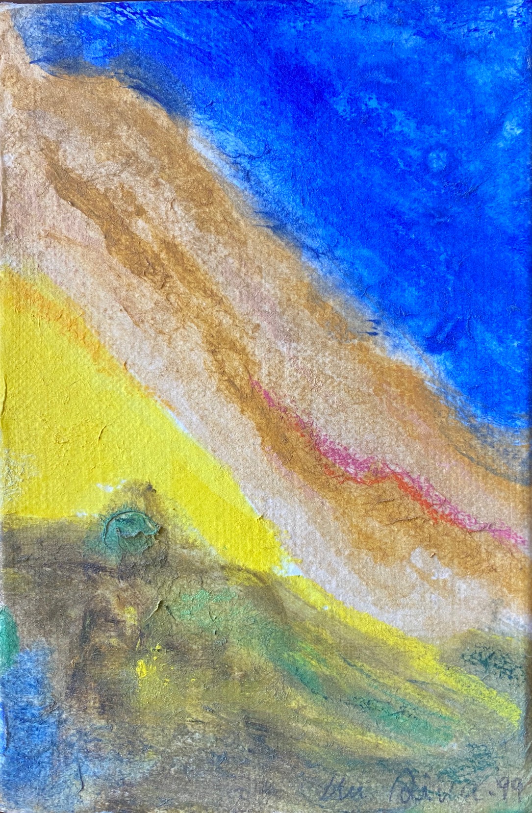 Índia sonhada, 1999 Acrílico e pastel s/ papel de arroz s/ tela 18 x 12 cm